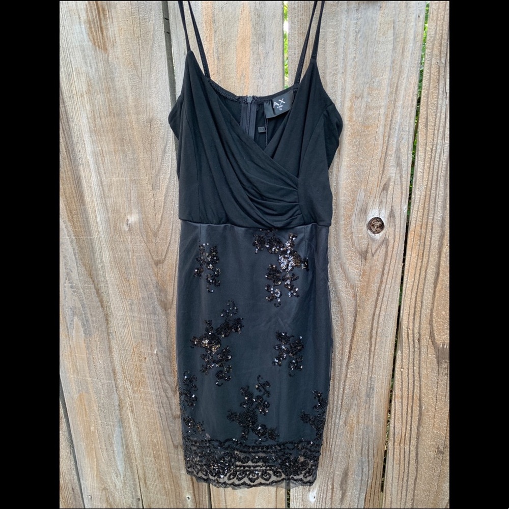AX Paris Black Sequined Mini Dress
